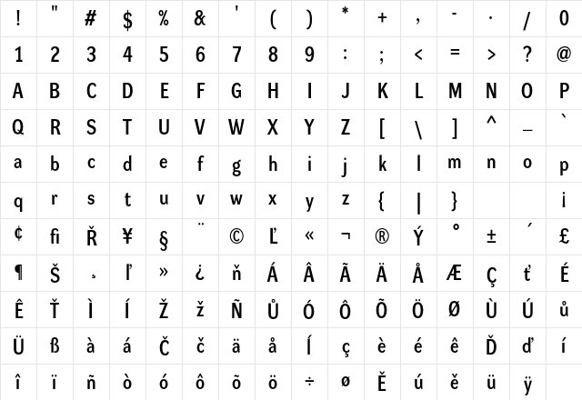 Dynamo LM Regular Character Map