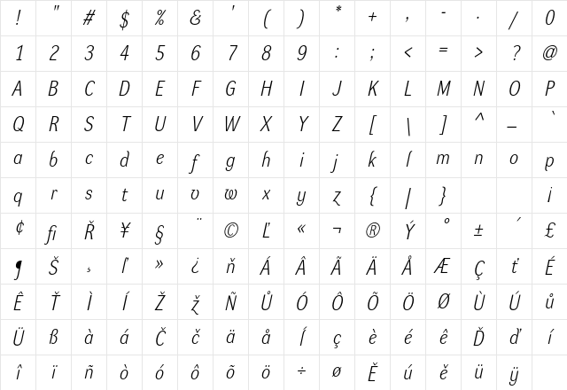 Dynamo LM Regular Character Map