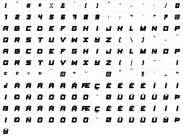 E-Muse Bold Character Map E-Muse Bold Character Map