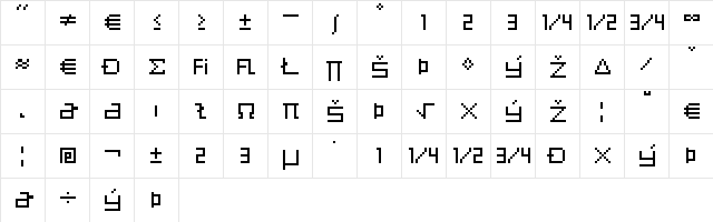 Eboy EXTBetaExpert Character Map