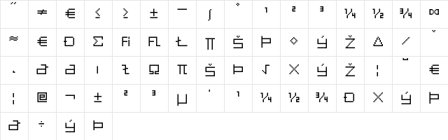Eboy EXTGammaExpert Character Map