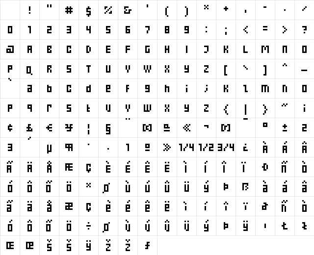 Eboy REGAlpha Character Map Eboy REGAlpha Character Map