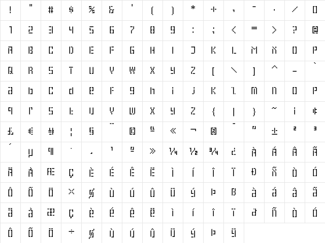 Eboy TNTGamma Character Map