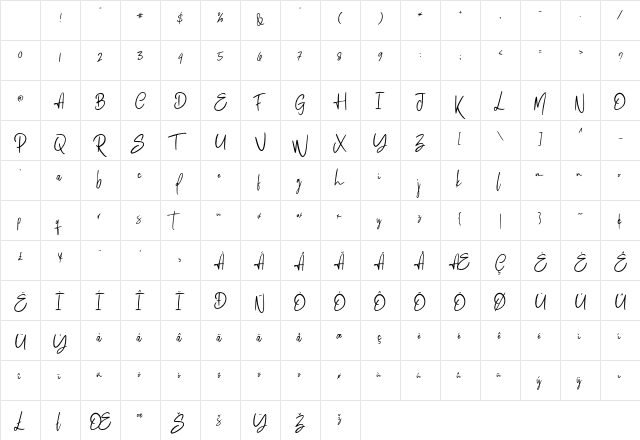 Edhustem Signature Regular Character Map Edhustem Signature Regular Character Map
