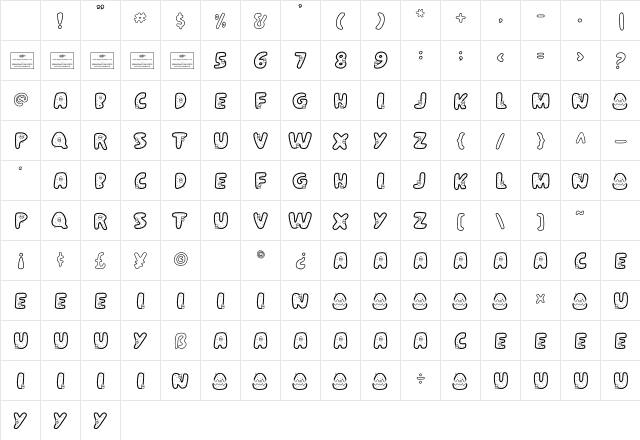 Eggnog Regular Character Map