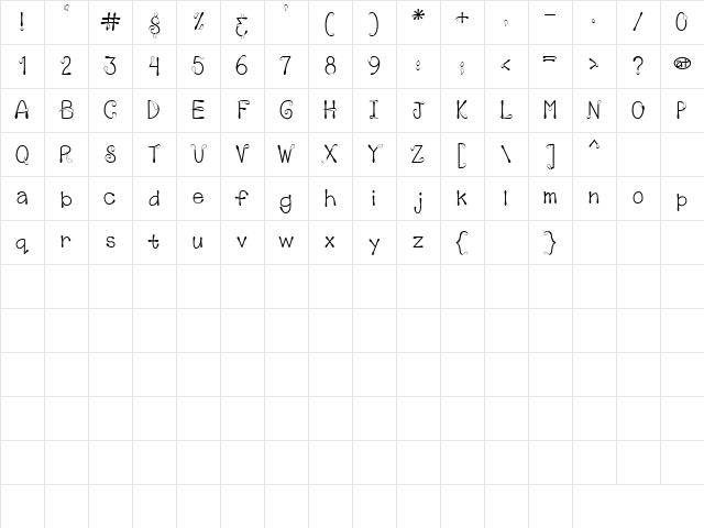 LD Agua Regular Character Map
