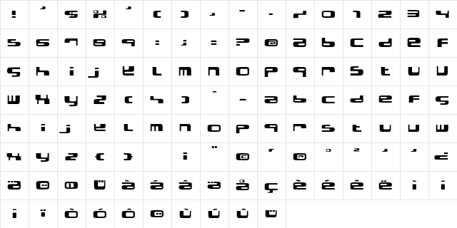 ElectroBazar Regular Character Map ElectroBazar Regular Character Map