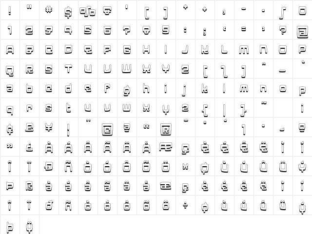 Elektron Shaded Character Map