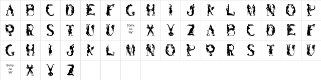 Bizarro Regular Character Map