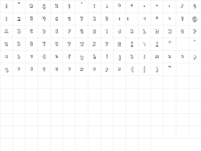LD Billboard Regular Character Map