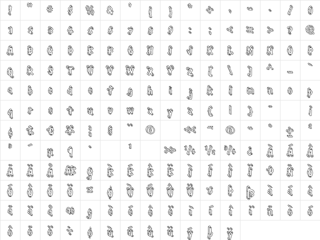 ElliottsTyphpoidMThrDLight Regular Character Map ElliottsTyphpoidMThrDLight Regular Character Map
