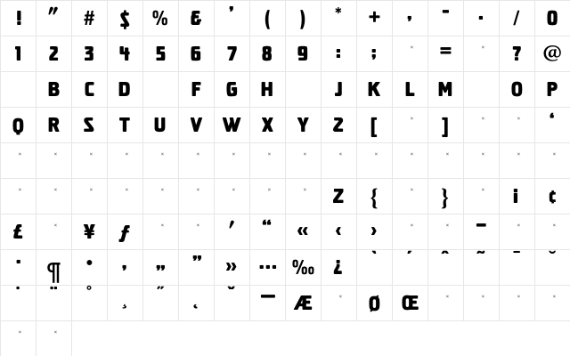 ElstonBold Regular Character Map ElstonBold Regular Character Map