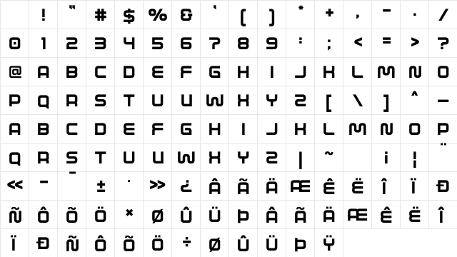 EMOTIQ Demo Regular Character Map EMOTIQ Demo Regular Character Map