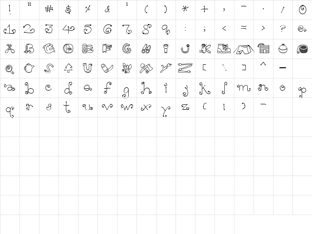 LD Camping Regular Character Map