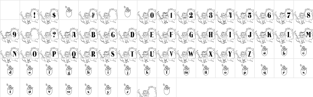 BJF Dragons Regular Character Map BJF Dragons Regular Character Map