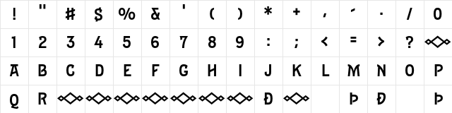 Epitaph Regular Character Map