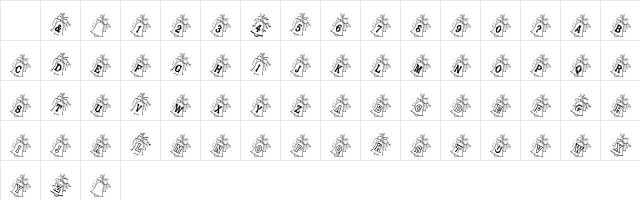 BJF Holly Bells Regular Character Map BJF Holly Bells Regular Character Map