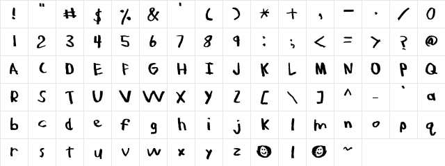LD Chalk Regular Character Map