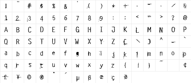 Escalido Gothico Character Map