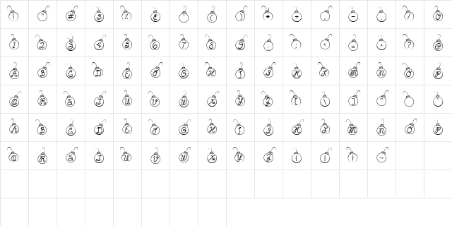 LD Christmas Balls Regular Character Map LD Christmas Balls Regular Character Map