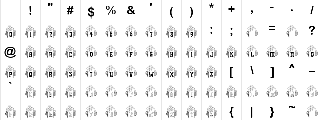 BJF Xmas Puppy Regular Character Map BJF Xmas Puppy Regular Character Map