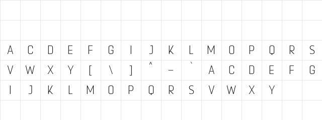 Escopedia Thin Character Map