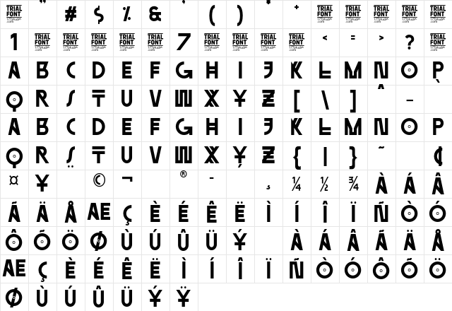 Essential Economy Demo Bold Character Map