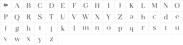 Ethereal Demo Thin Regular Character Map