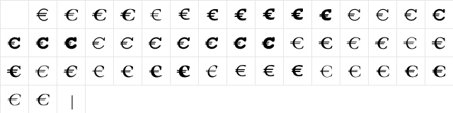 EuroSerifEF Four Character Map EuroSerifEF Four Character Map