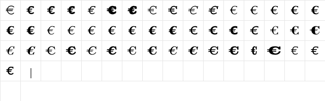 EuroSerifEF Three Character Map