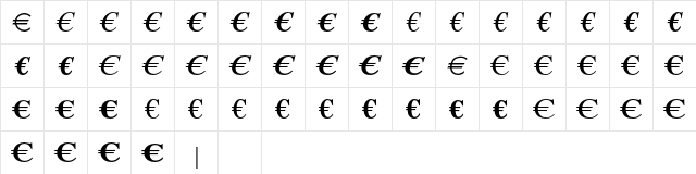 EuroSerifEF Two Character Map