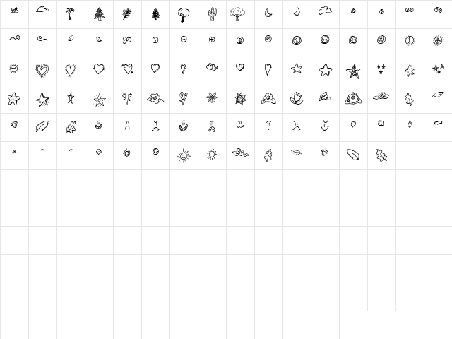 LD Doodles Regular Character Map LD Doodles Regular Character Map