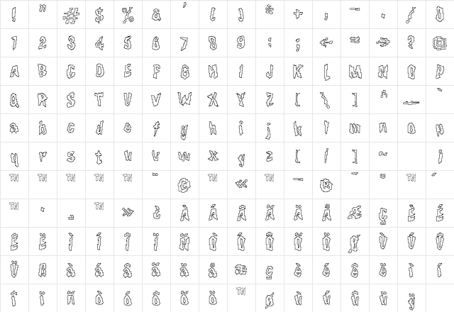 F2FPixmix LT Std Regular Character Map