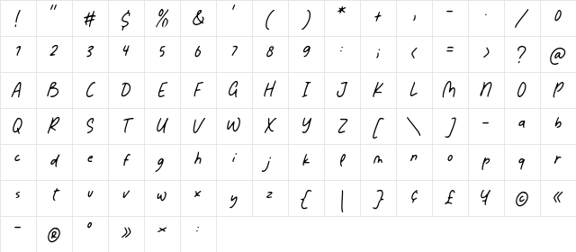 Fabulous Sunday Regular Character Map Fabulous Sunday Regular Character Map