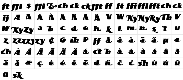 BottleKaps Profi ExpItalic Regular Character Map