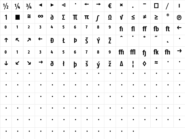 FagoCo BoldExp Character Map