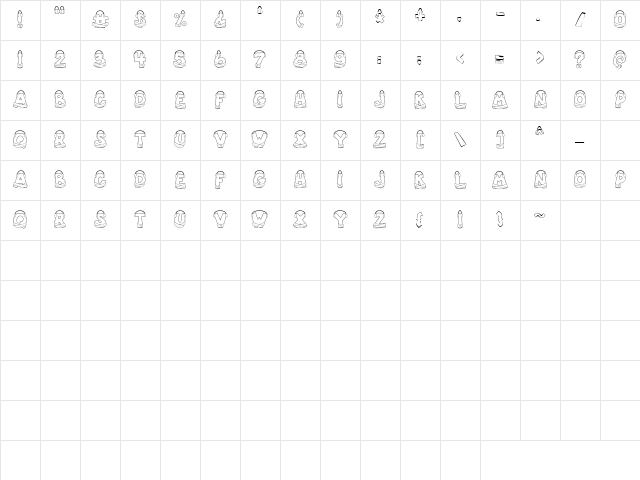 LD Ear Muffs Regular Character Map LD Ear Muffs Regular Character Map
