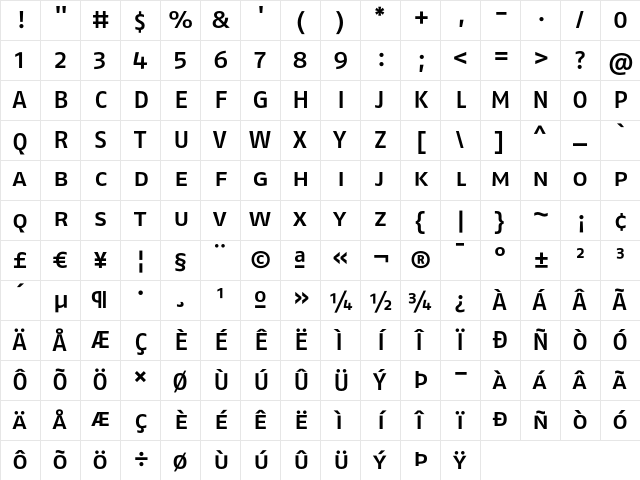 FagoExLf MediumCaps Character Map FagoExLf MediumCaps Character Map