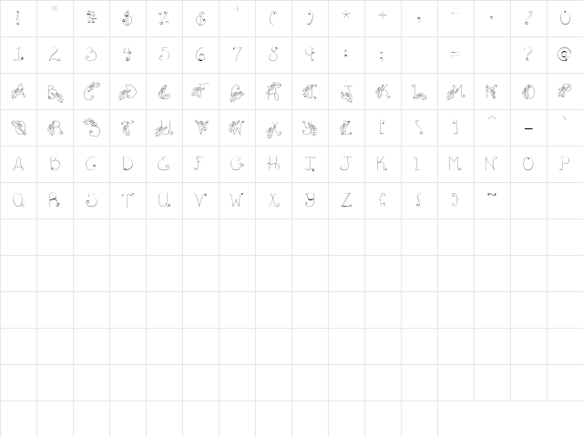 LD Fairies Regular Character Map