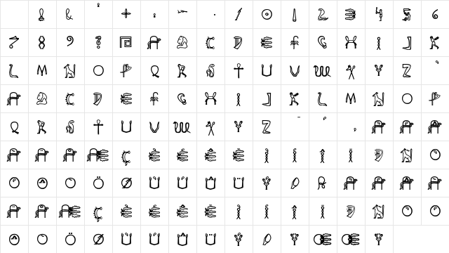 FakeHieroglyphs Regular Character Map FakeHieroglyphs Regular Character Map