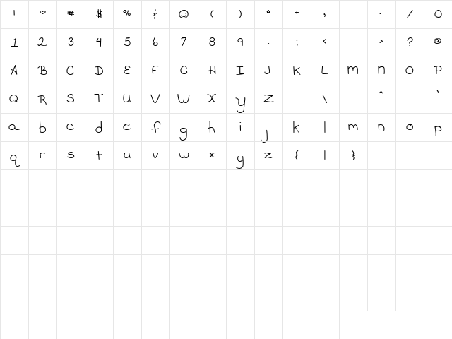 LD Fine Print 4 Regular Character Map