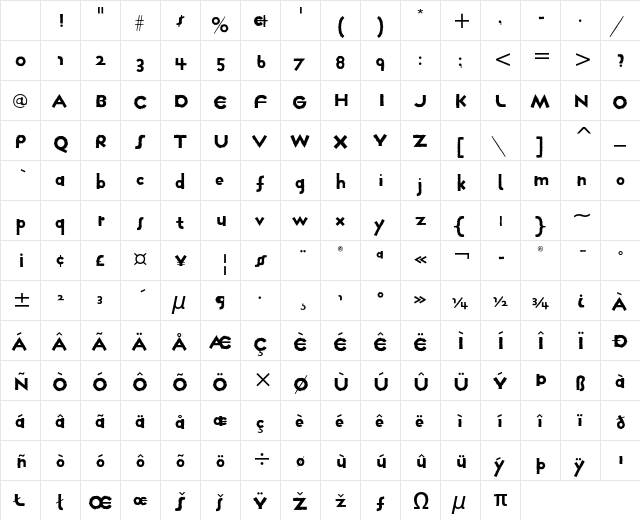 Farmhaus ITC Std Regular Character Map