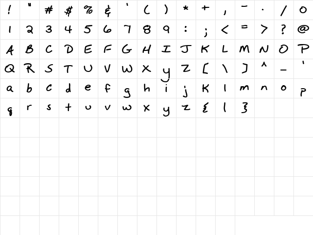 LD Fine Print 5 Regular Character Map