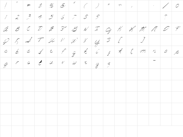 LD Fine Script 7 Regular Character Map LD Fine Script 7 Regular Character Map