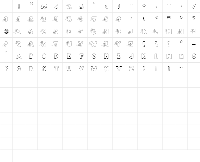 LD Flurry Regular Character Map
