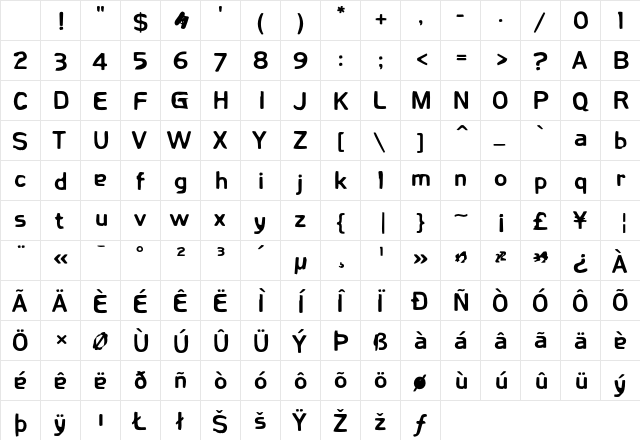Fetma Heavy Character Map Fetma Heavy Character Map