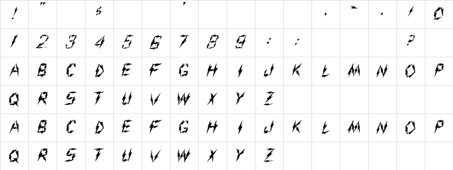 Aarco Regular Character Map