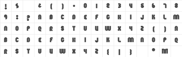 Fgroove SeventySix Character Map