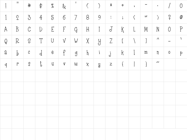 LD Going Nuts Regular Character Map