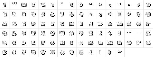 LD Golf Regular Character Map LD Golf Regular Character Map